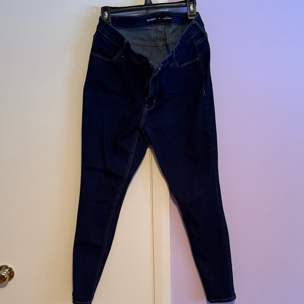 Old Navy Super Skinny High-Rise Jeans Size 14 - Dark Blue